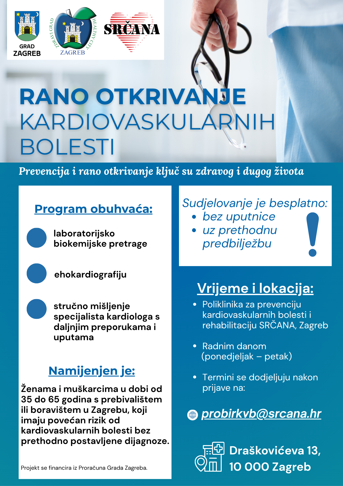 Nastavak Projekta „Rano otkrivanje kardiovaskularnih bolesti“ i u 2026. godini